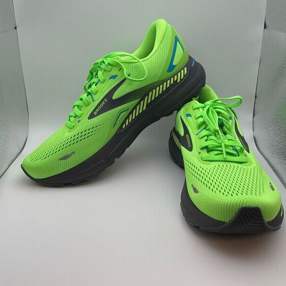 BROOKS Men's Adrenaline GTS 23 SIZE 8.5 WIDE (2E) BLACK/GREEN - Picture 5 of 9